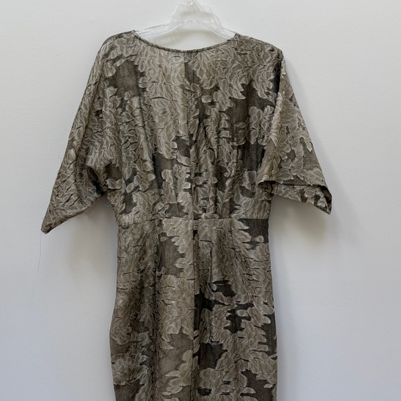 Zara NWT Floral Jacquard Textured Midi Dress - Picture 10 of 11